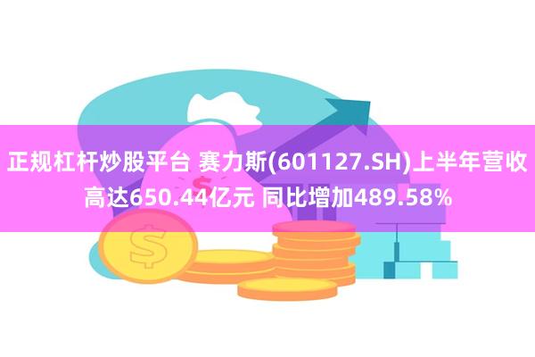 正规杠杆炒股平台 赛力斯(601127.SH)上半年营收高达650.44亿元 同比增加489.58%