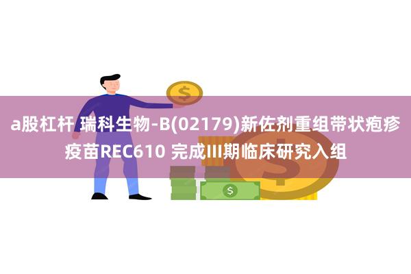 a股杠杆 瑞科生物-B(02179)新佐剂重组带状疱疹疫苗REC610 完成III期临床研究入组